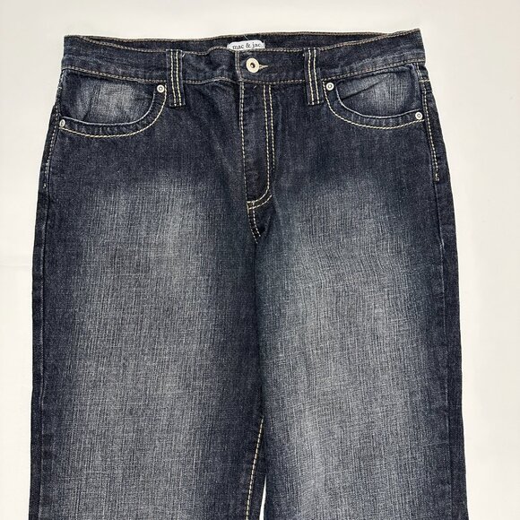 Mac & Jac Bootcut Women's size 12 Dark Wash Blue Denim Jeans - Picture 2 of 4
